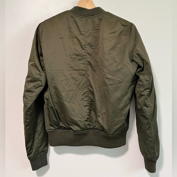 American Eagle Olive Green Bomber Jacket Unisex XS - Picture 11 of 14